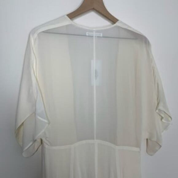 Reformation Winslow Dress White Ivory Maxi Wrap Kimono Wedding Womens New Large - Picture 8 of 14